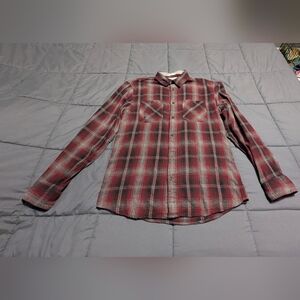 URBAN PIPELINE Awesomely Soft Maroon & Grey Plaid Mens Small button down Shirt